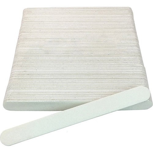 Manicure 4.5" White Mini Nail File 100/180 - 50 pcs