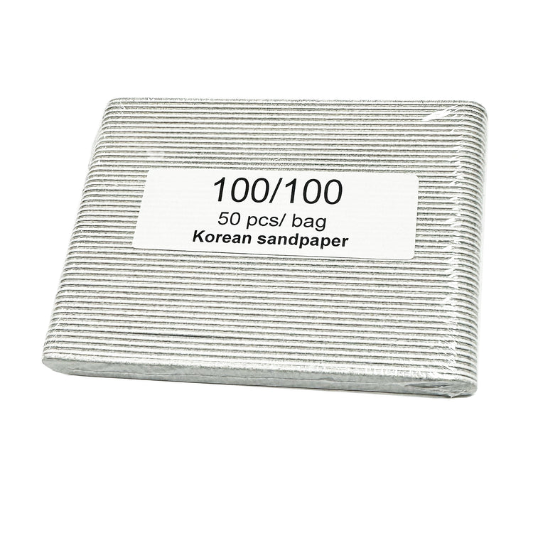 Carepro Manicure Zebra Mini Nail File Grit 100/100, 50-Pack