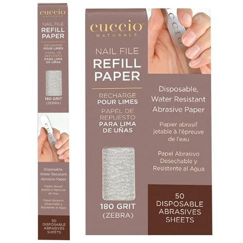 Cuccio Nail File Refill Paper 180 Grit Zebra 50 PK 15362