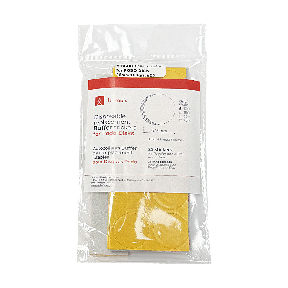U-Tools 25 Stickers Buffer For Podo Disk 25mm Grit100 #1036
