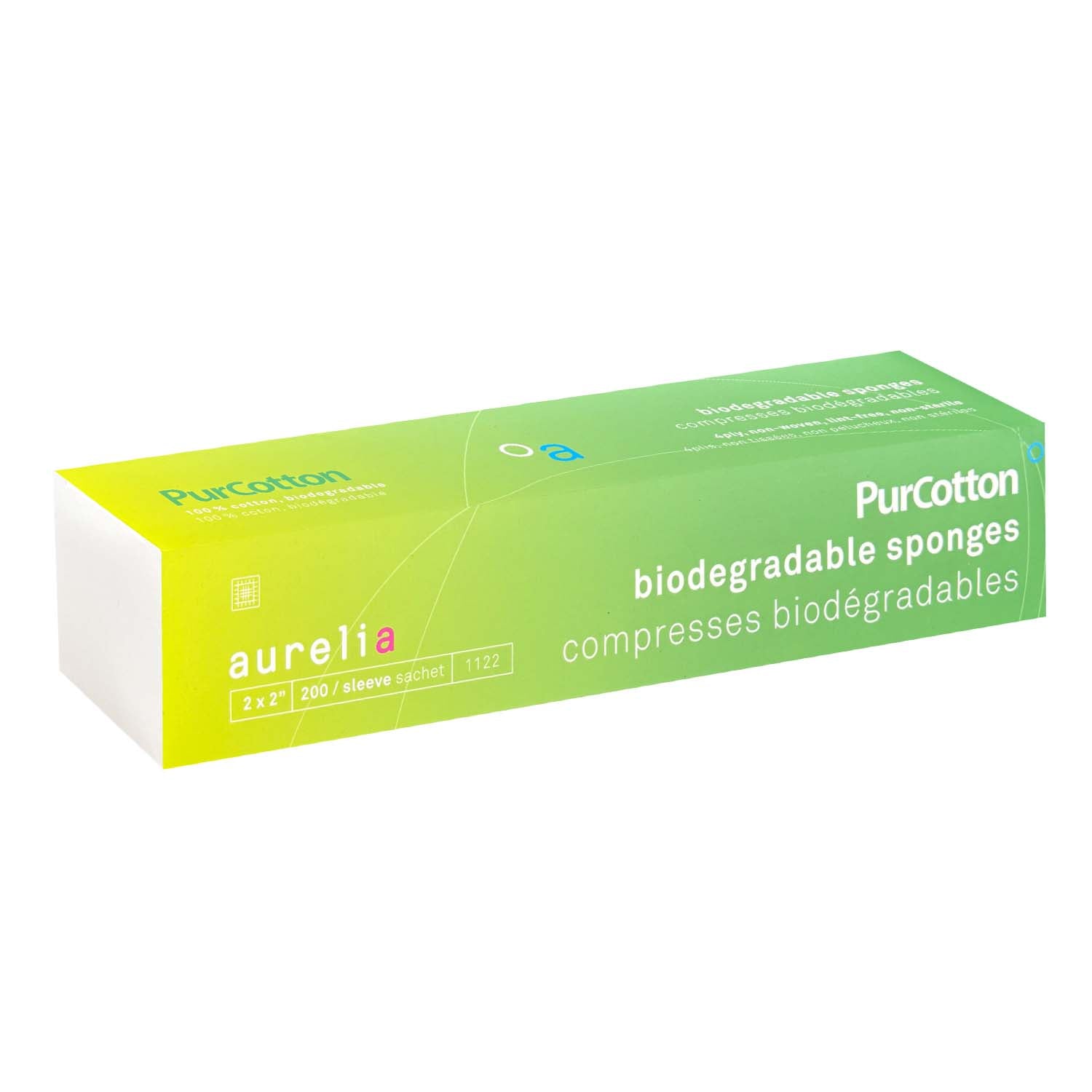 Aurelia PurCotton Non-Woven 200 Sponges 2" x 2"/4-Ply - 1122