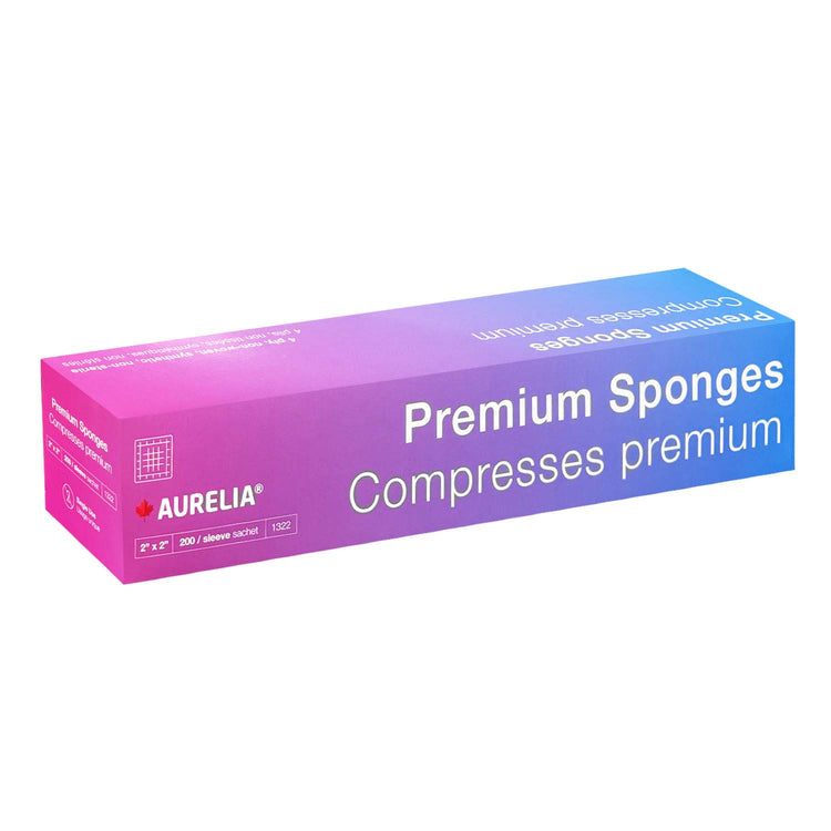Aurelia Premium Sponges Nonwoven 200PK 2" x 2"/4-Ply - 1322