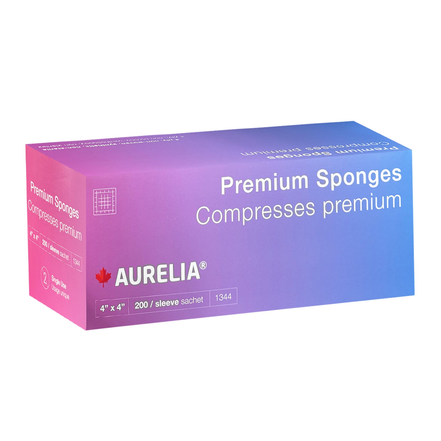 Aurelia Premium Sponges Nonwoven 200PK 4" x 4"/4-Ply - 1344