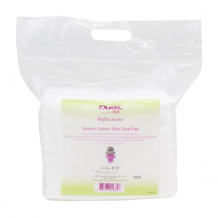 Dukal Square Cotton Skin Care Pad 100/Bag, #900335