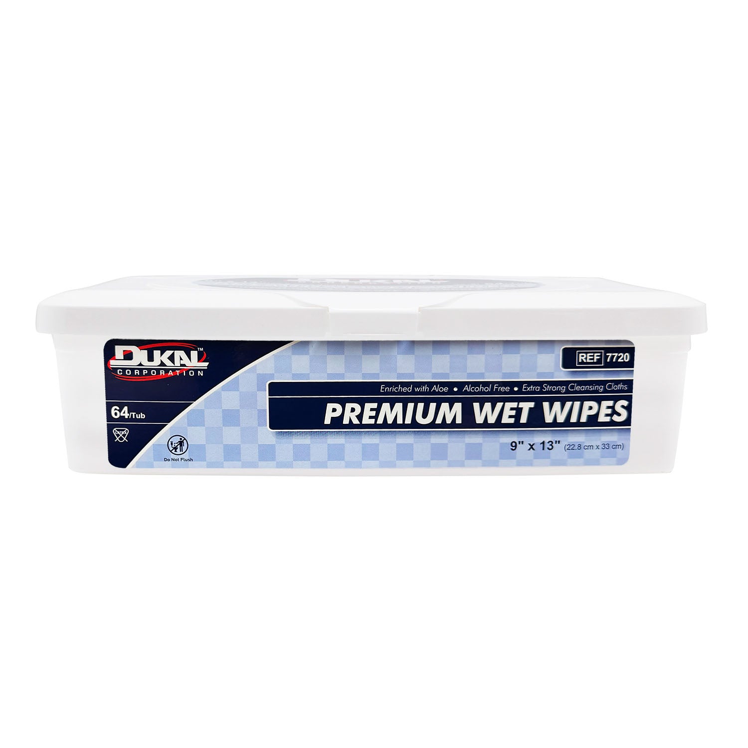 Dukal Premium Wet Wipes 64/tub 9"x13" 7720 01778