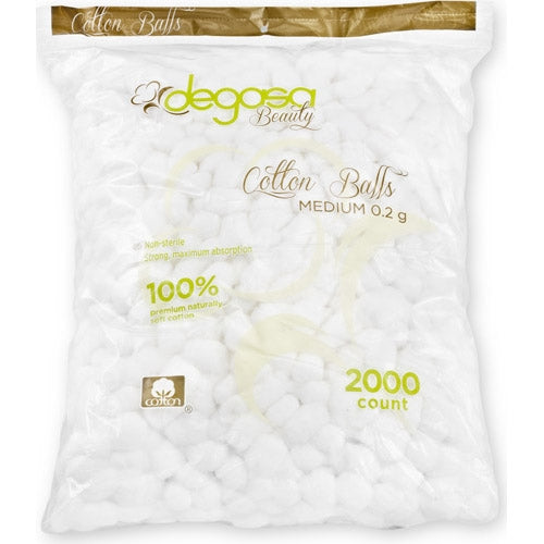 Degasa Beauty Cotton Balls Medium 0.2g, 2000 Count - 24607