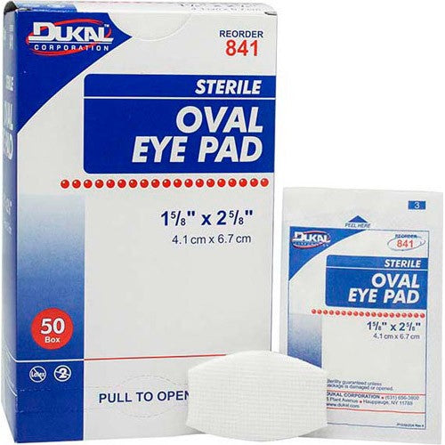 Dukal Sterile Oval Eye Pad 4.1cm x 6.7cm 50/Box #841