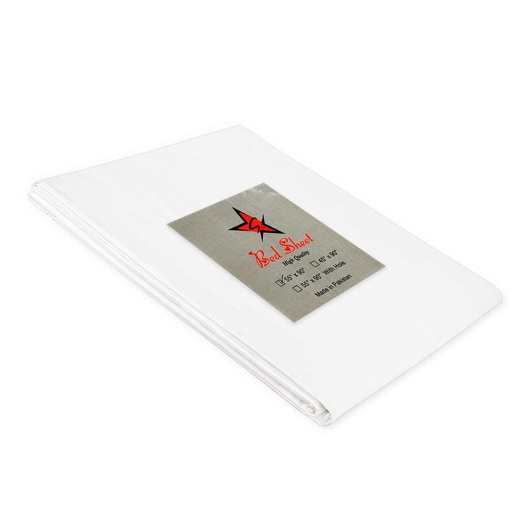 Silver Star Poly Cotton Bed Sheet 55"x90" Without Hole 51230