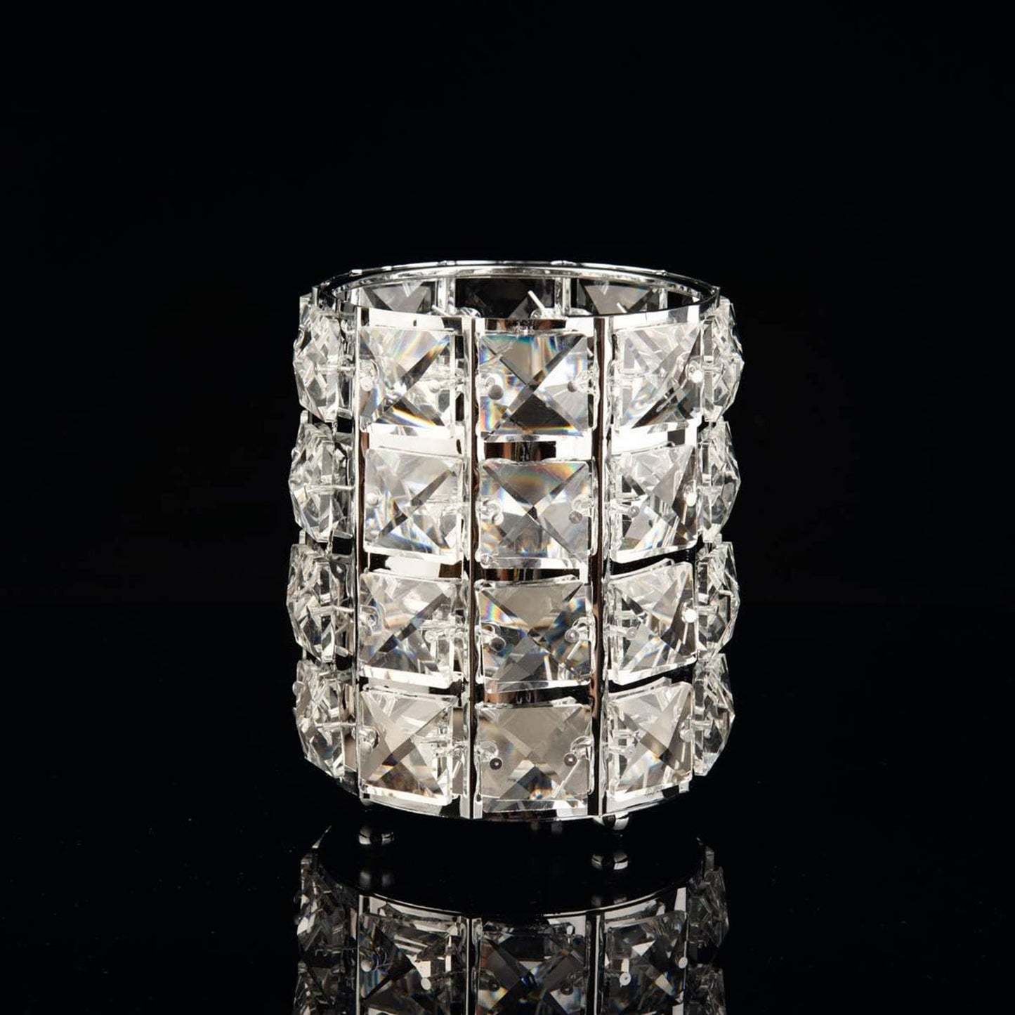 Crystal Brush Holder Silver B-CBH-S 00252