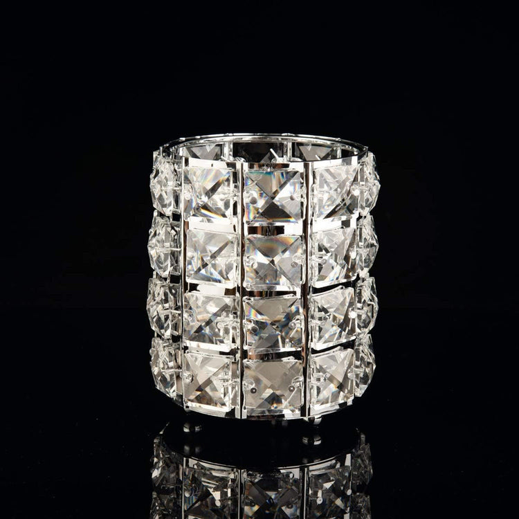 Crystal Brush Holder Silver B-CBH-S 00252