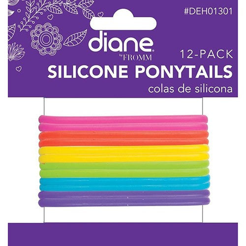Diane Silicone Ponytails 12- pack Mul #DEH01301