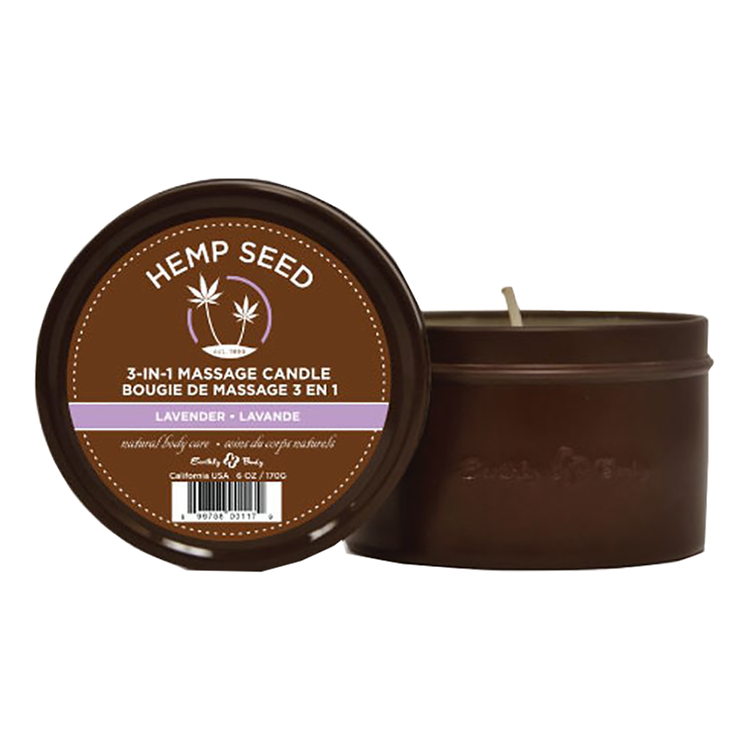 Earthly Body H/S 3-In-1 Massage Candle 6 oz Lavender HSC017