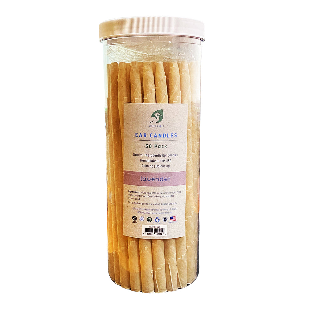 White Egret Lavender Therap.Candles 1/2",50PK- LAVCON #02172