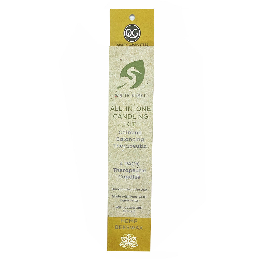 White Egret Hemp Beeswax Therap Candles 1/2",4PK 02198