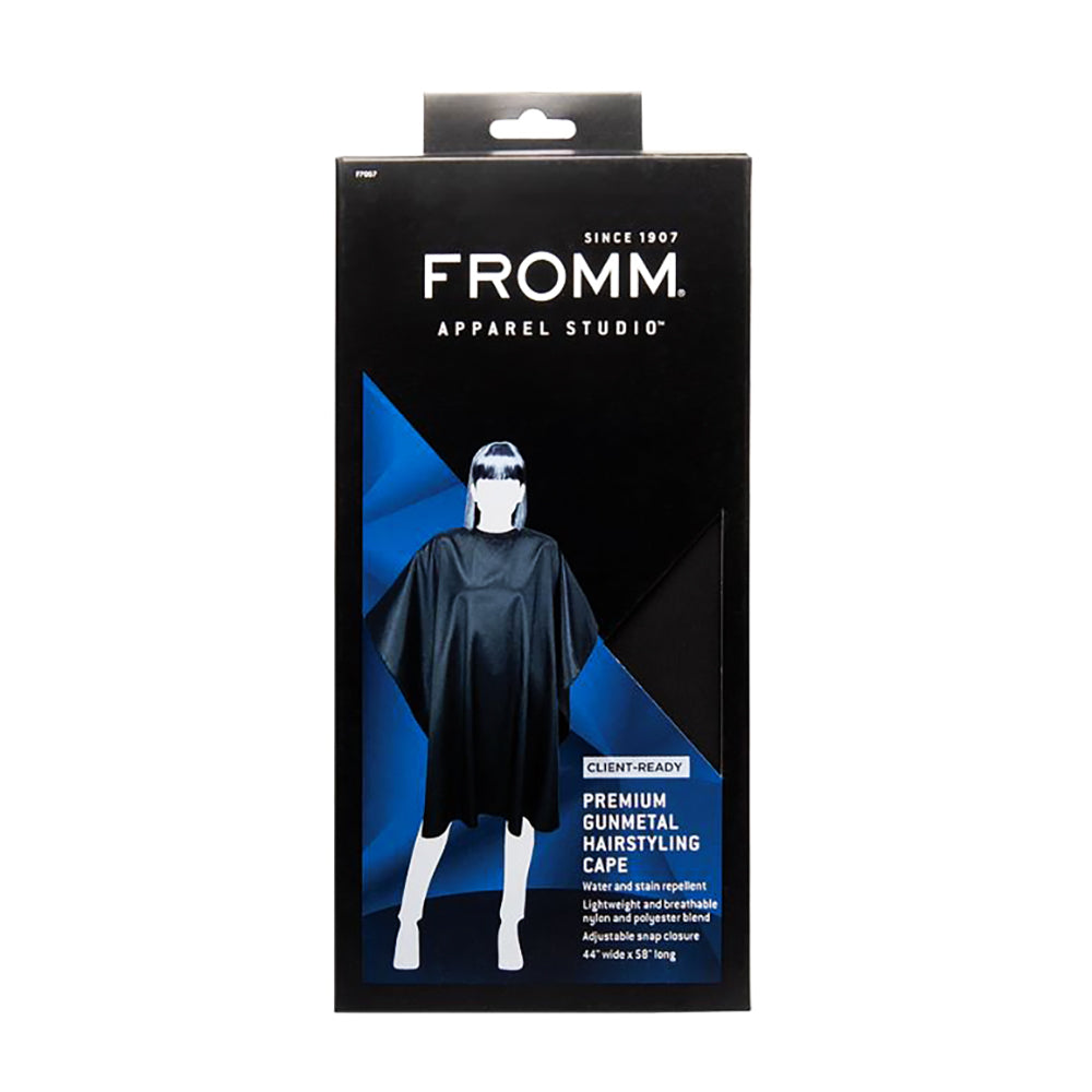 FROMM Premium Gunmetal Hairstyling Cape Black 44"x58" F7007