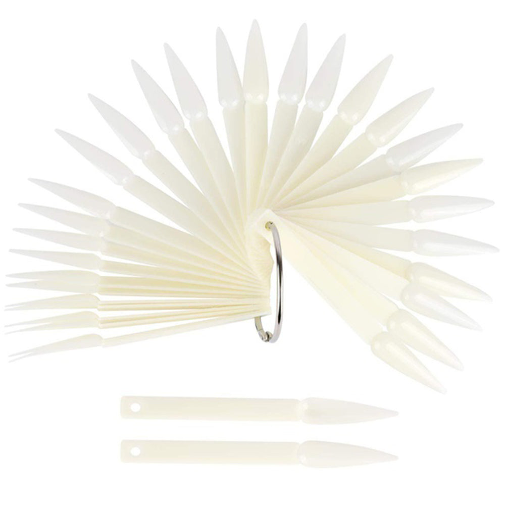 Cre8tion Chart Fan 50 pcs Stiletto Nail Tips Natural 10207