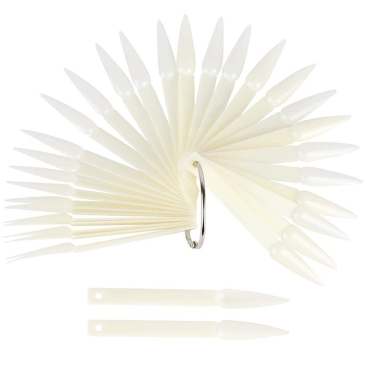 Cre8tion Chart Fan 50 pcs Stiletto Nail Tips Natural 10207