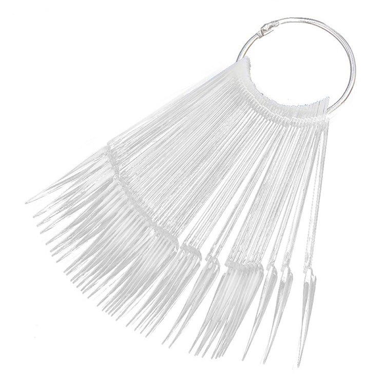 Cre8tion Chart Fan 50 pcs Stiletto Nail Tips Clear 10208