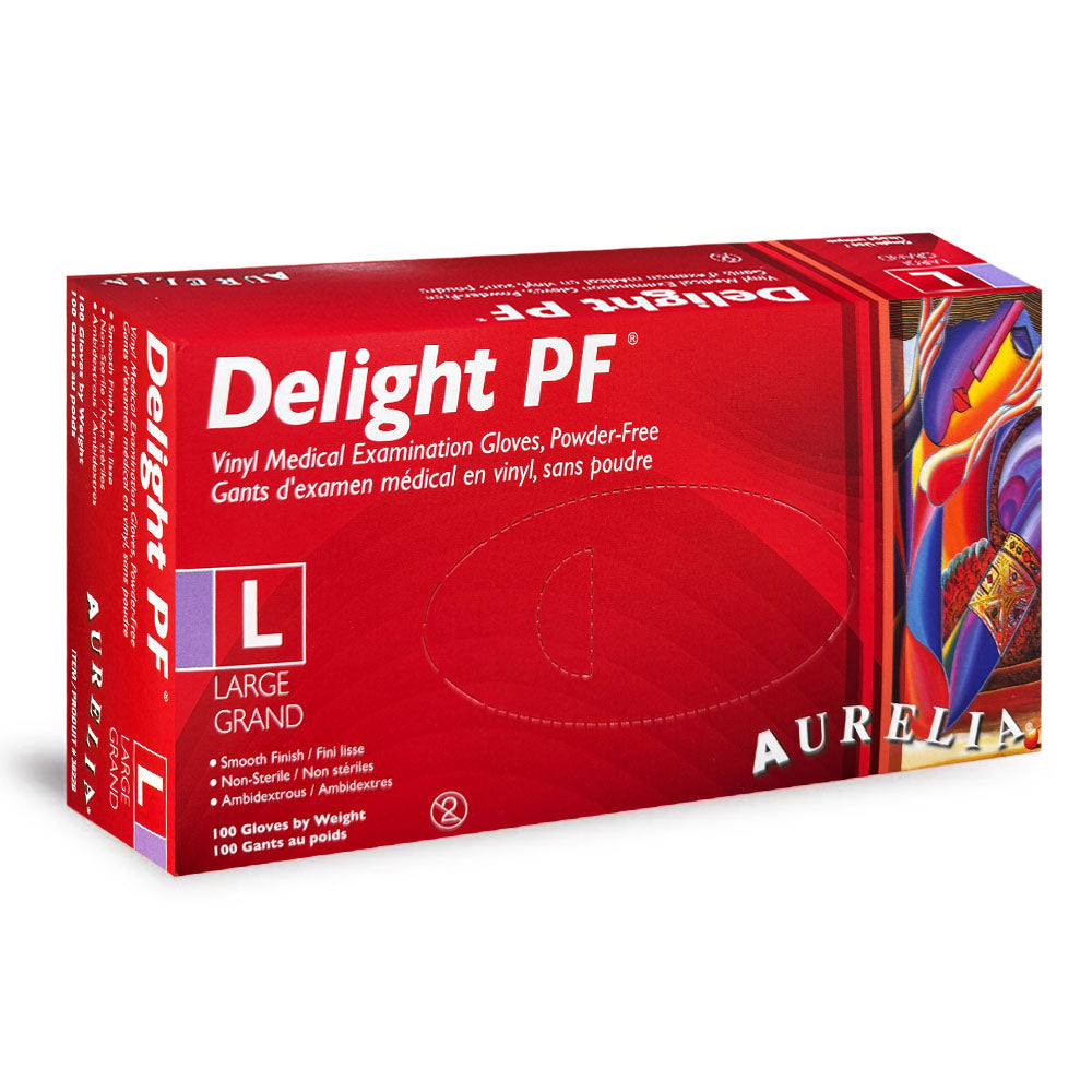 Aurelia Delight PF Vinyl Powder-Free Gloves 100PK L 38228