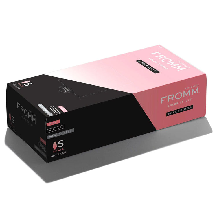 FROMM Pink Nitrile Glove Powder Free 100Pk Small F9130