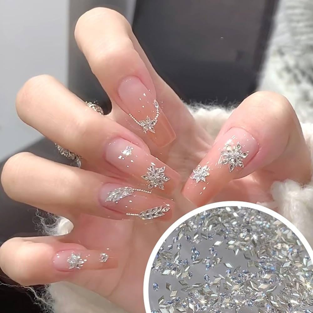 Mini Rhombic Diamonds Nails Gemstones 50pcs 14030