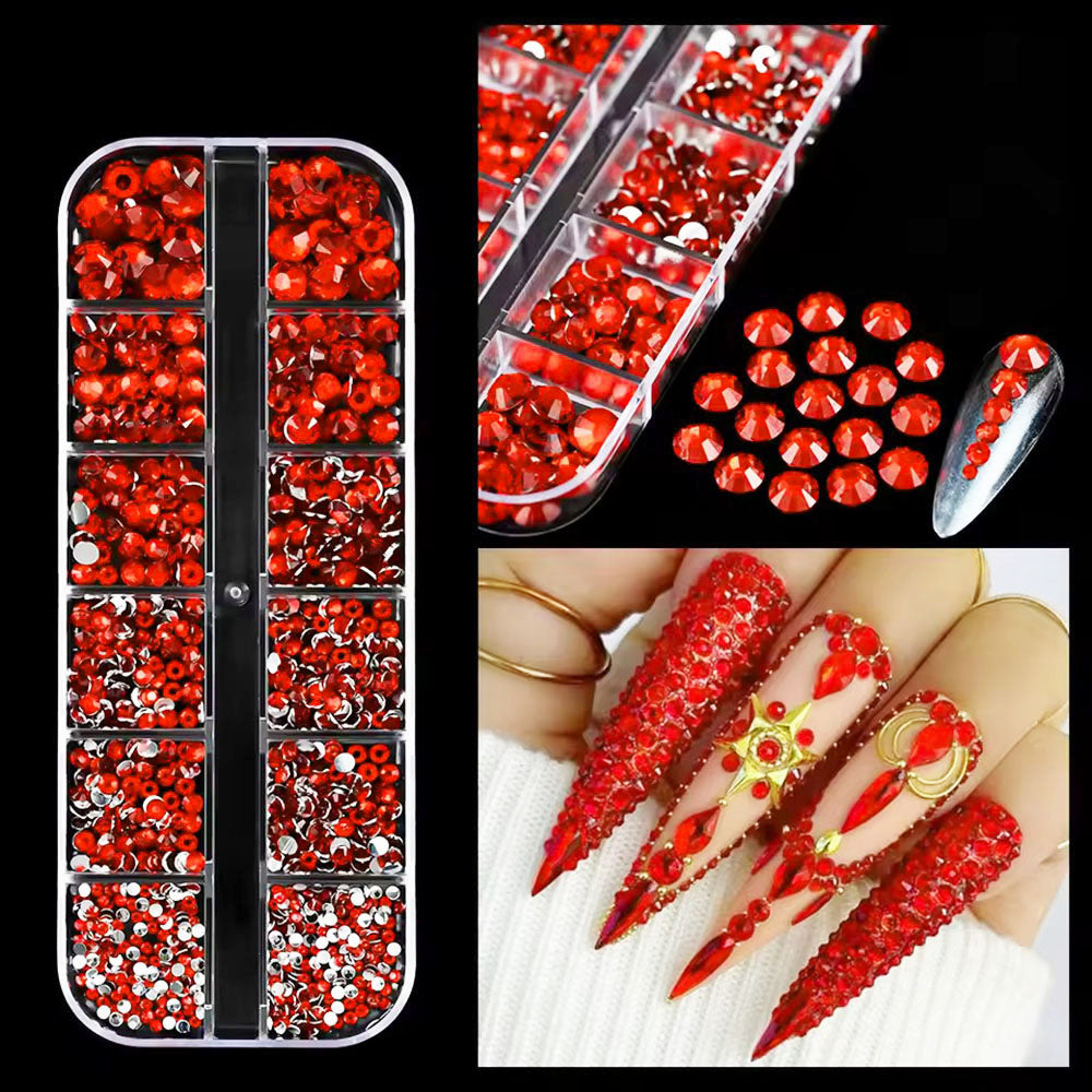 Clear Crystal Diamond Gems Nail Rhinestones Mixed 24512