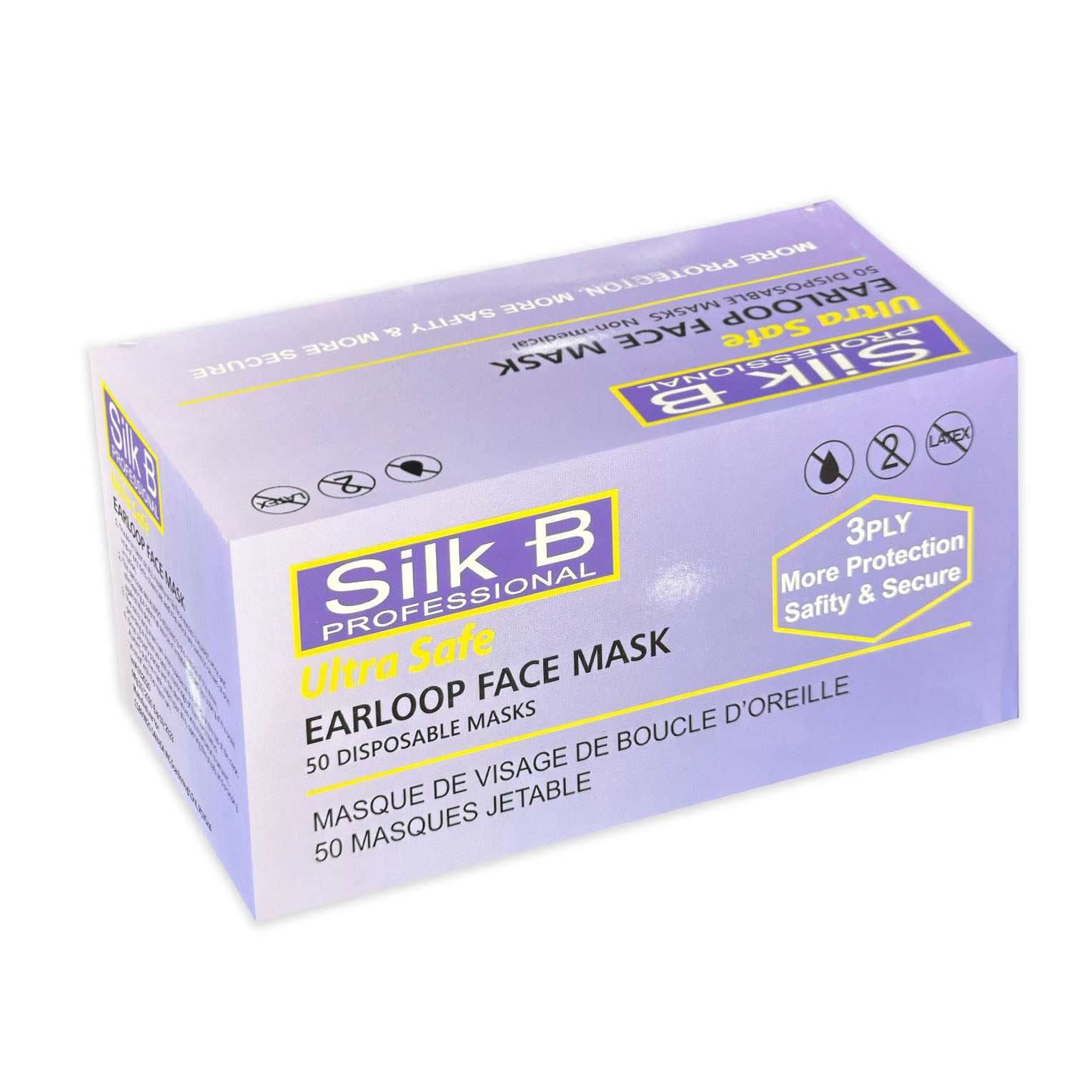 Silk B Earloop Face mask 50 pcs Black 25968 FMB50