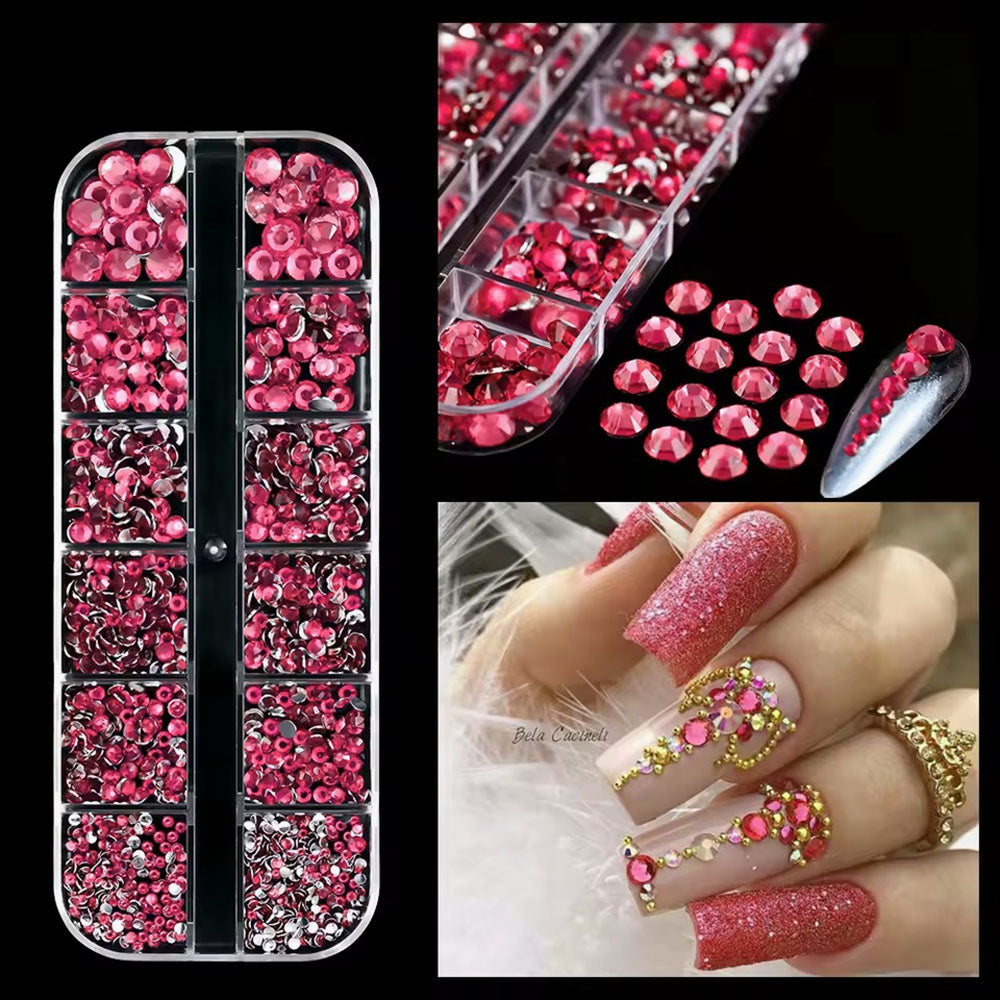 Clear Crystal Diamond Gems Nail Rhinestones Mixed 32509