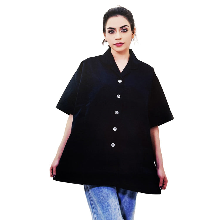 Silver Star Lab Coat Black SS-005 L 50141