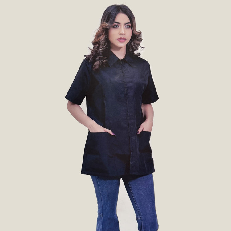 Silver Star Lab Coat Black SS-001 XS 50159