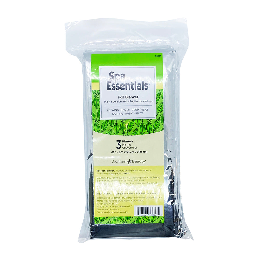 Graham Spa Essentials Foil Blanket 62" x 90" 3PK 53651