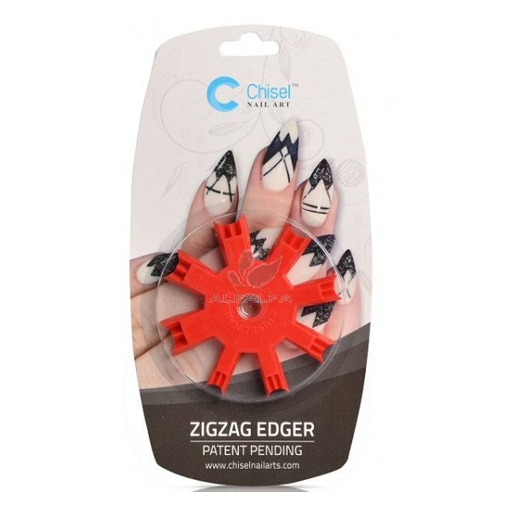 Chisel Nail Art Patent Pending - Zigzag Edger Red