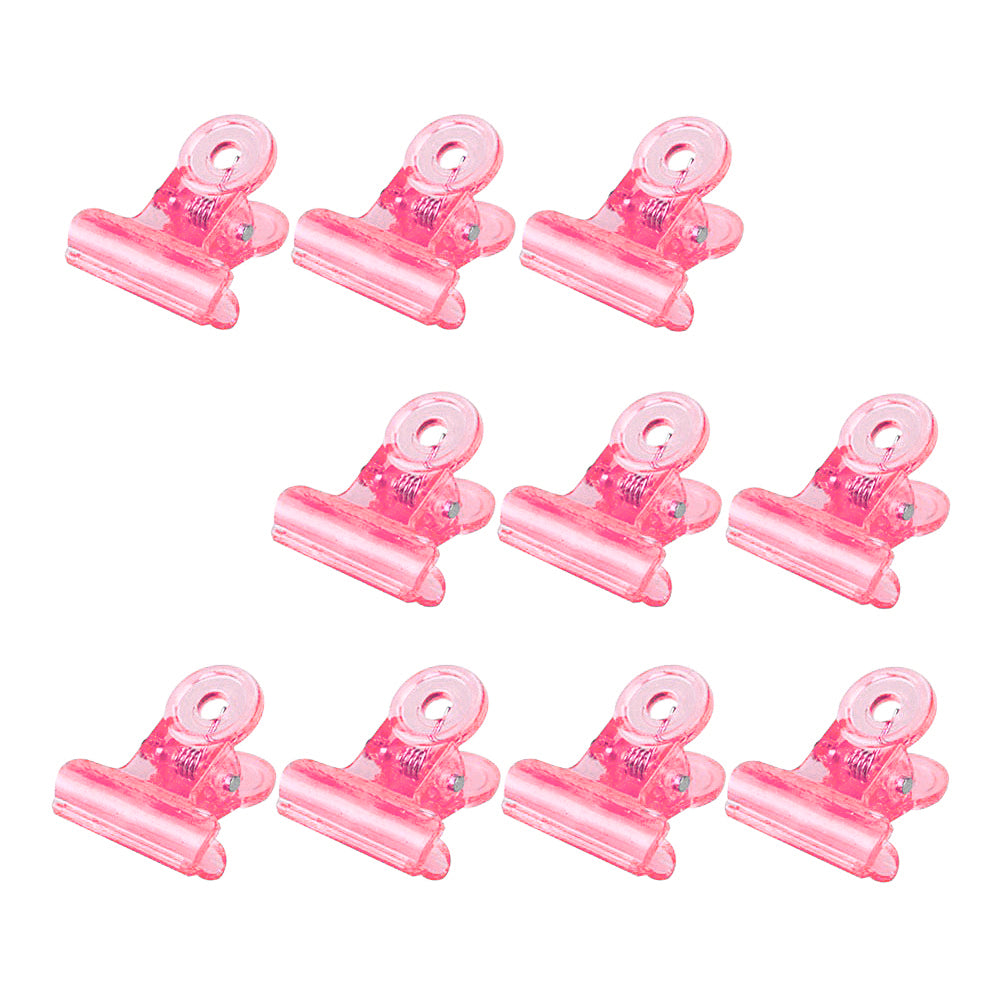 Silver Star Nail Clips Plastic Pink 10pack 62107