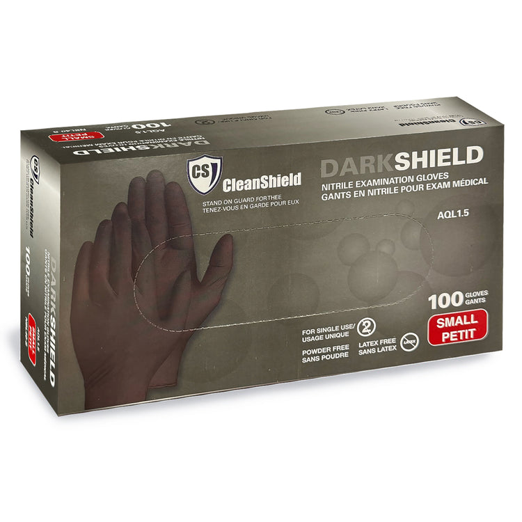 CleanShield Nitrile Exam Gloves Dark 100pcs Small 110BLK