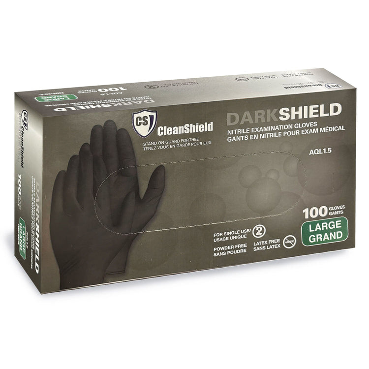 CleanShield Nitrile Exam Gloves Black 100pcs Large 130BLK
