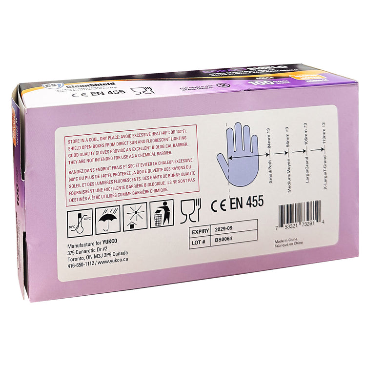 CleanShield Nitrile Exam Gloves Blue 100pcs Med 120CB/73281