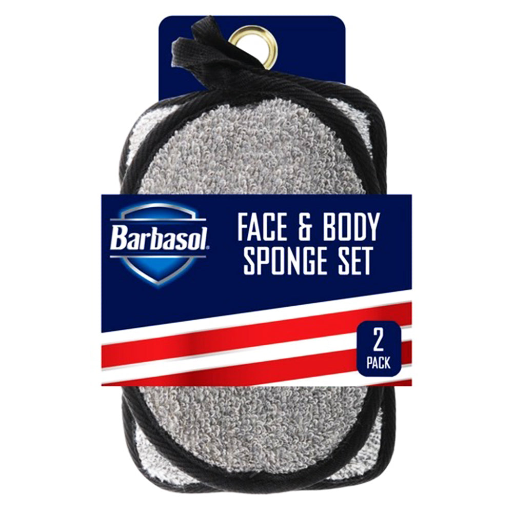 Barbasol 2PK Face & Body Sponge Set CBG1-1010-BLK 84356