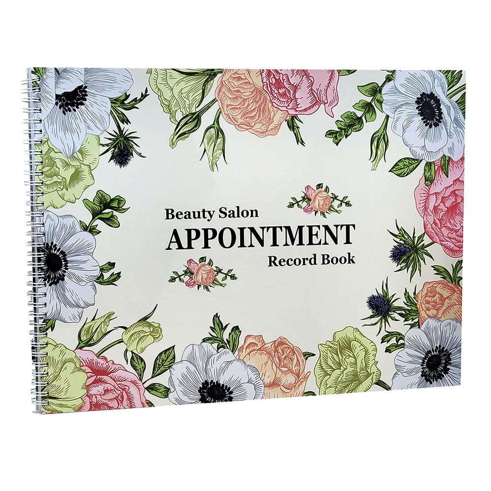 Deluxe Salon Appointment Book - 8 Column Flower AB118