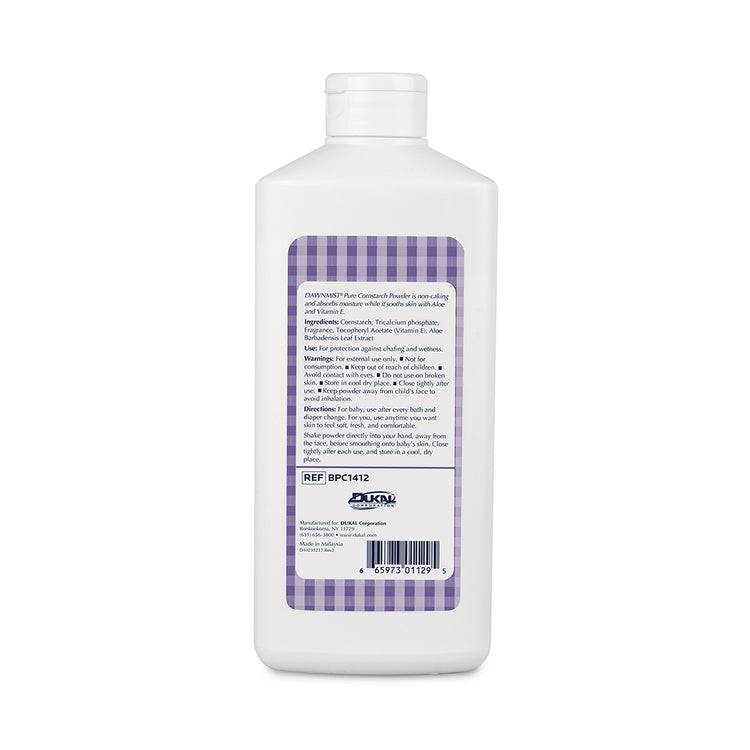 Dukal Dawn Mist Pure Corn Starch Baby Powder 14 oz. BPC14