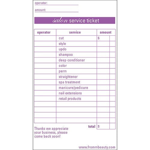 Diane By Fromm Service Ticket 100 Sheets/Pack #313
