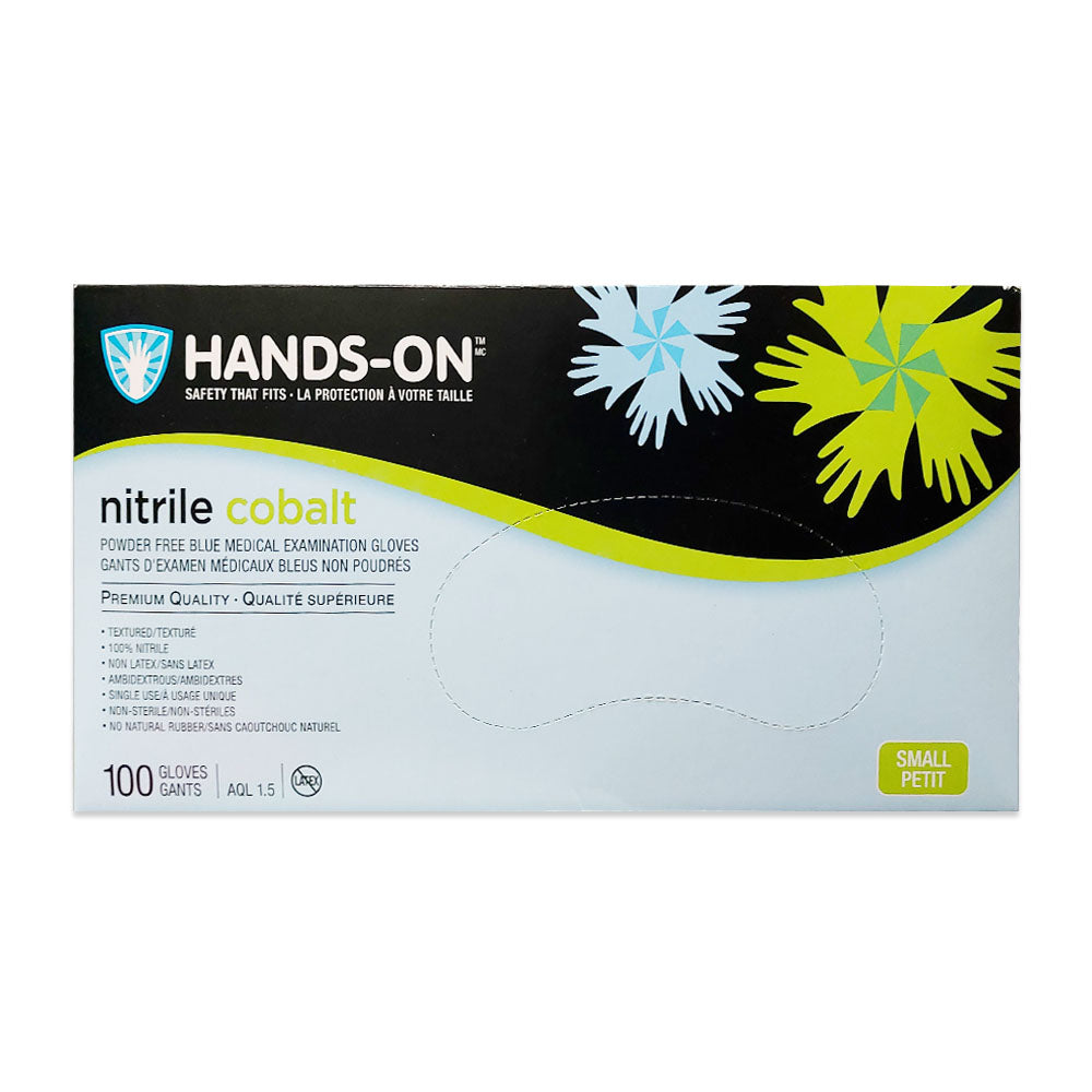 Hands On Nitrile Cobalt P/F Blue Gloves 100PC Small 110CB