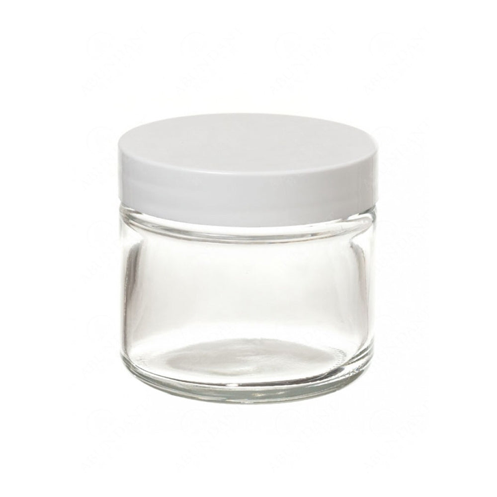 Berkeley Clear Thick-Wall PS Round Jar WhiteCap 70ml BJ312WH