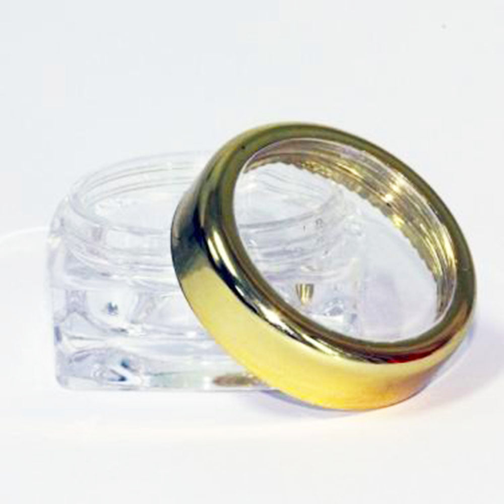 Berkeley 12ml Clear Acrylic Jar - Gold Cap BT625-GD