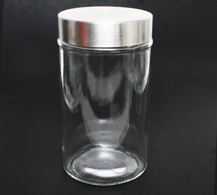 Berkeley Glass Storage Jar W/Stainless Steel Screw Lid-JA105