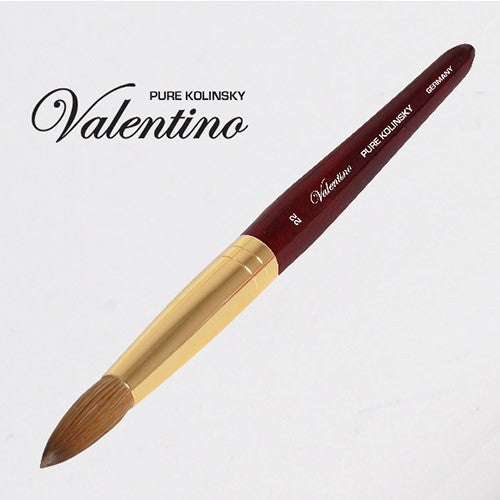 Valentino Kolinsky Acrylic Brush Cherry Wood/Gold Ferrule#22
