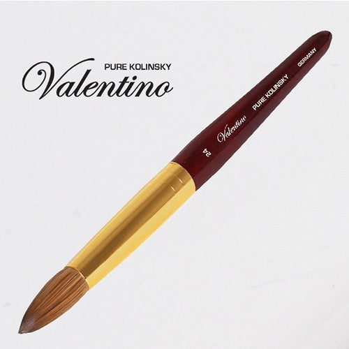 Valentino Kolinsky Acrylic Brush Cherry Wood/Gold Ferrule#24