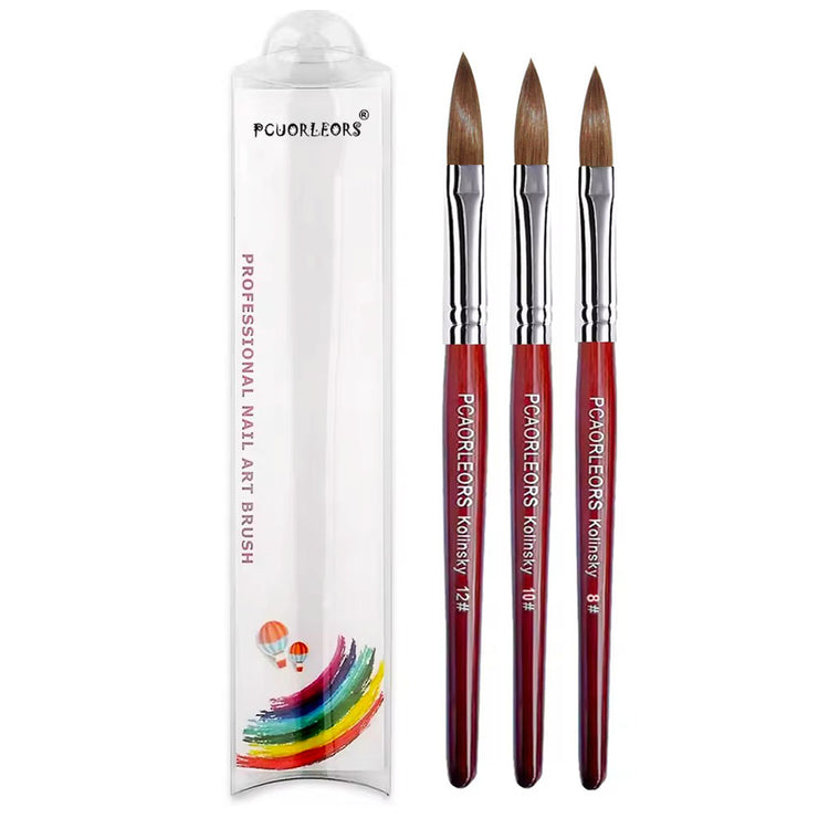 100% Kolinsky Sable Hair Acrylic & UV GeL Brush Set 50950