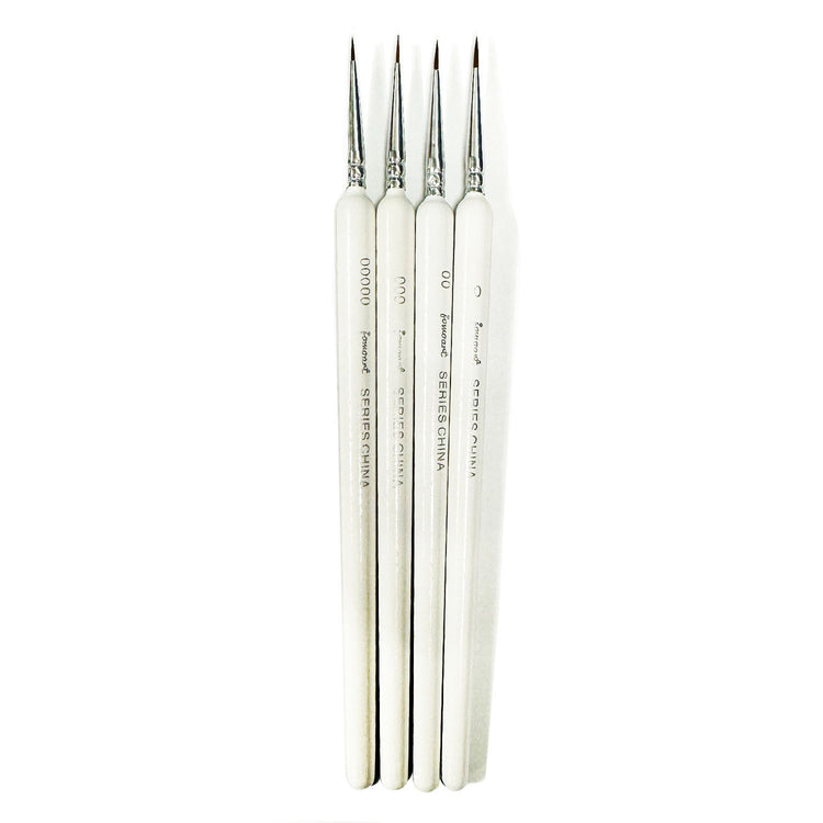 Miniature Hook Line Nail Art Brush 4 pcs White 39020