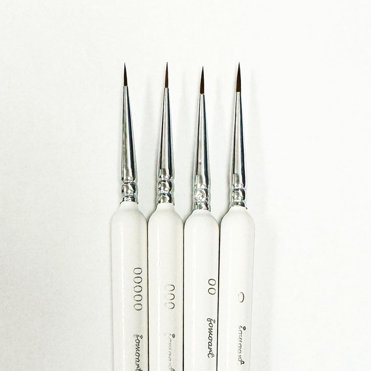 Miniature Hook Line Nail Art Brush 4 pcs White 39020