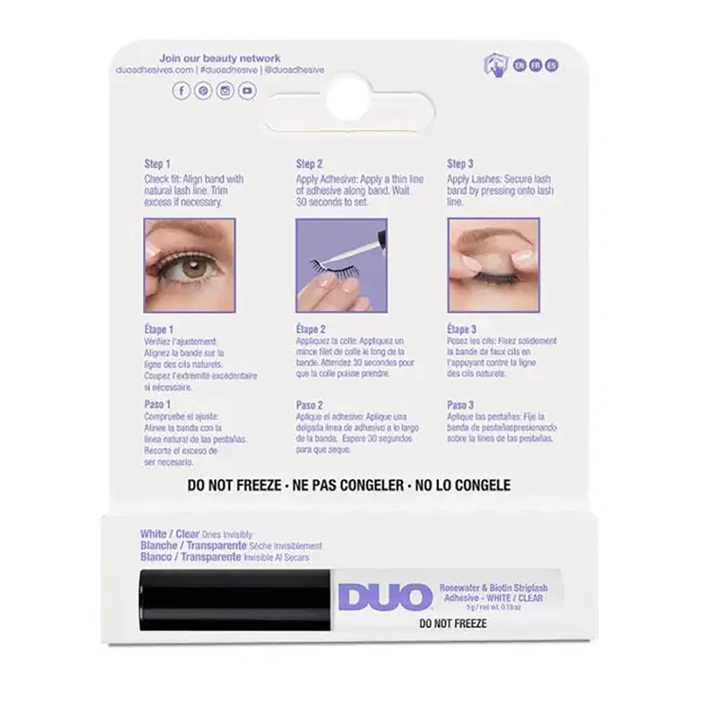DUO Rosewater&Biotin Striplash Adhesive 5g White/Clear 62196